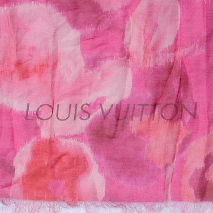 Louis Vuitton Cotton Silk Ikat Pareo Scarf Rose Indien 5 of 7