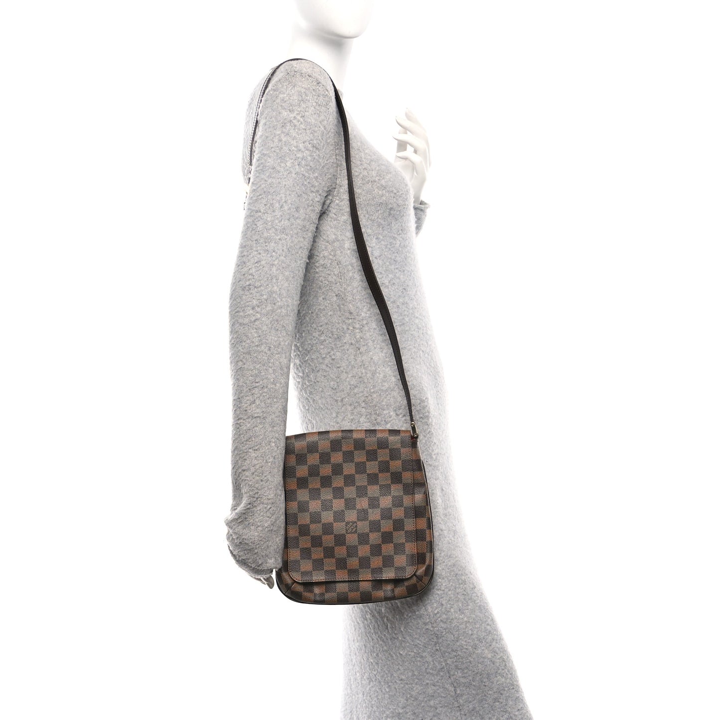 Damier Ebene Musette Salsa Long Strap