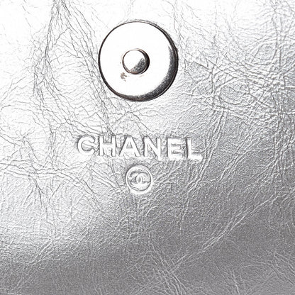 Chanel Metallic Calfskin Quilted Chain Around Boy Wallet On Removable Chain WOC Silver 9 of 11