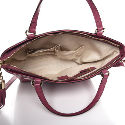 Gucci Pebbled Calfskin Small Soho Top Handle Bag Peonia Flower 6 of 8