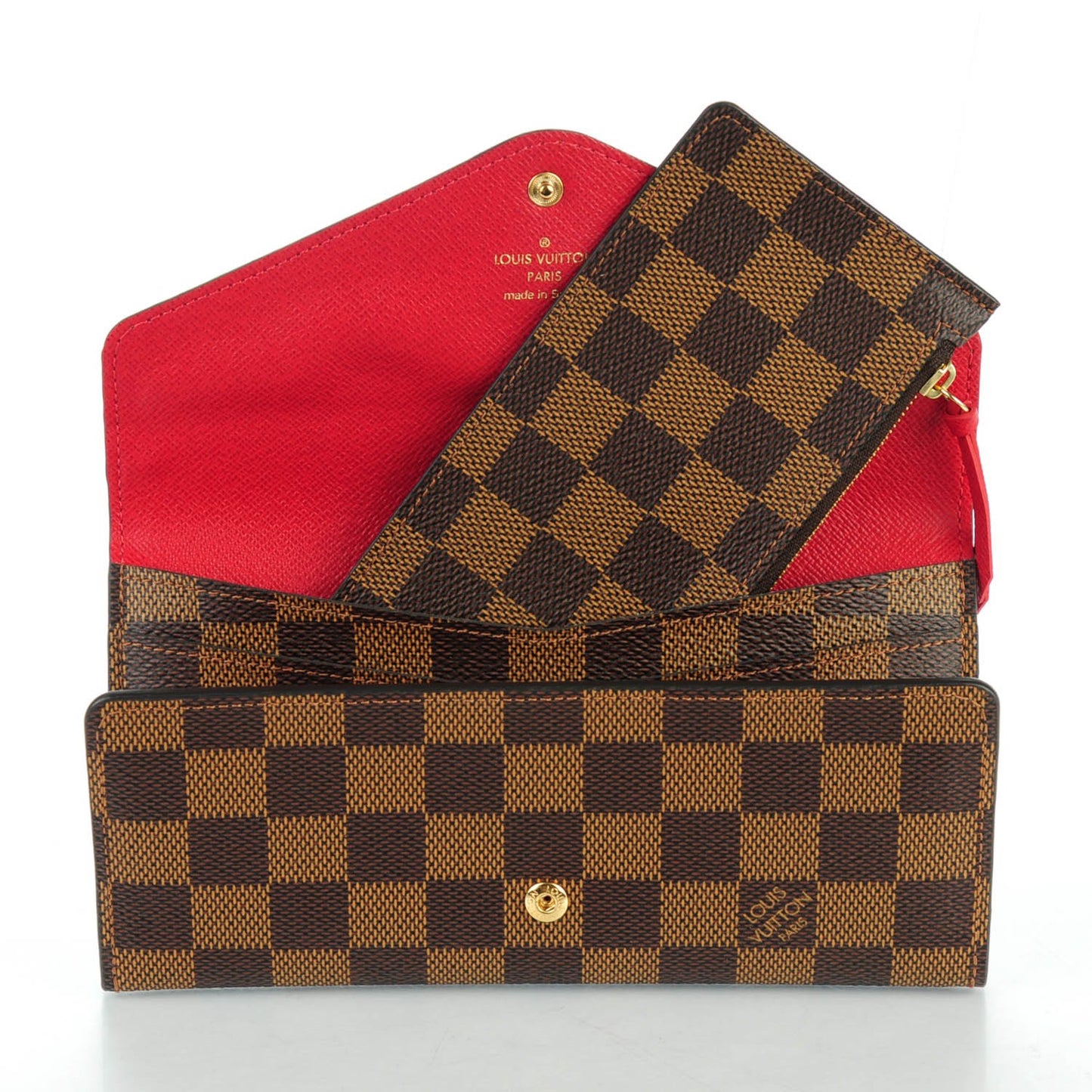 Damier Ebene Josephine Wallet Red