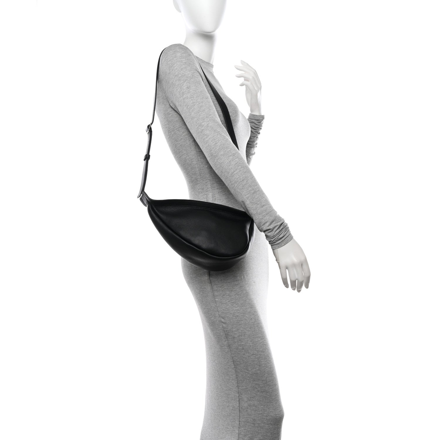 The Row Grained Calfskin Small Slouchy Banana Bag Black 2 of 10