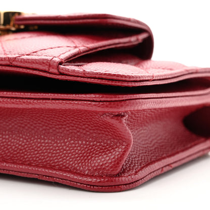 Chanel Caviar Quilted Pocket Twins Clutch With Chain Burgundy 11 of 12