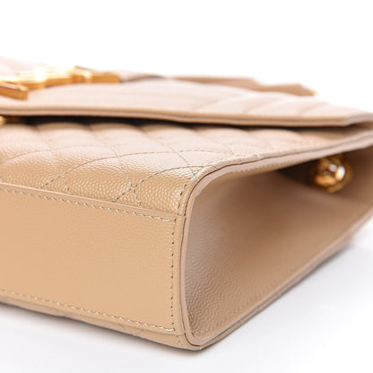Saint Laurent Grain De Poudre Textured Mixed Matelasse Medium Triquilt Monogram Satchel Dark Beige 9 of 10