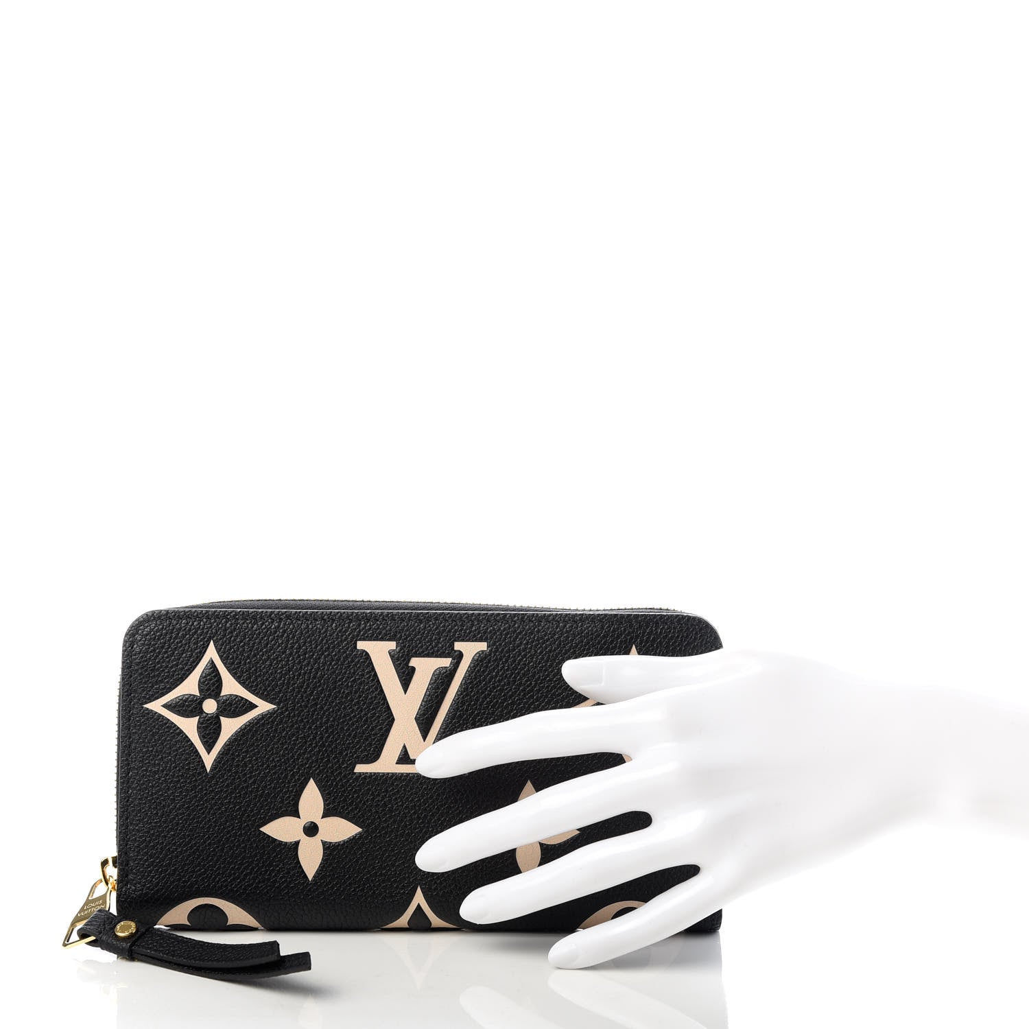 Louis Vuitton Empreinte Monogram Giant Zippy Wallet Black Beige 2 of 6