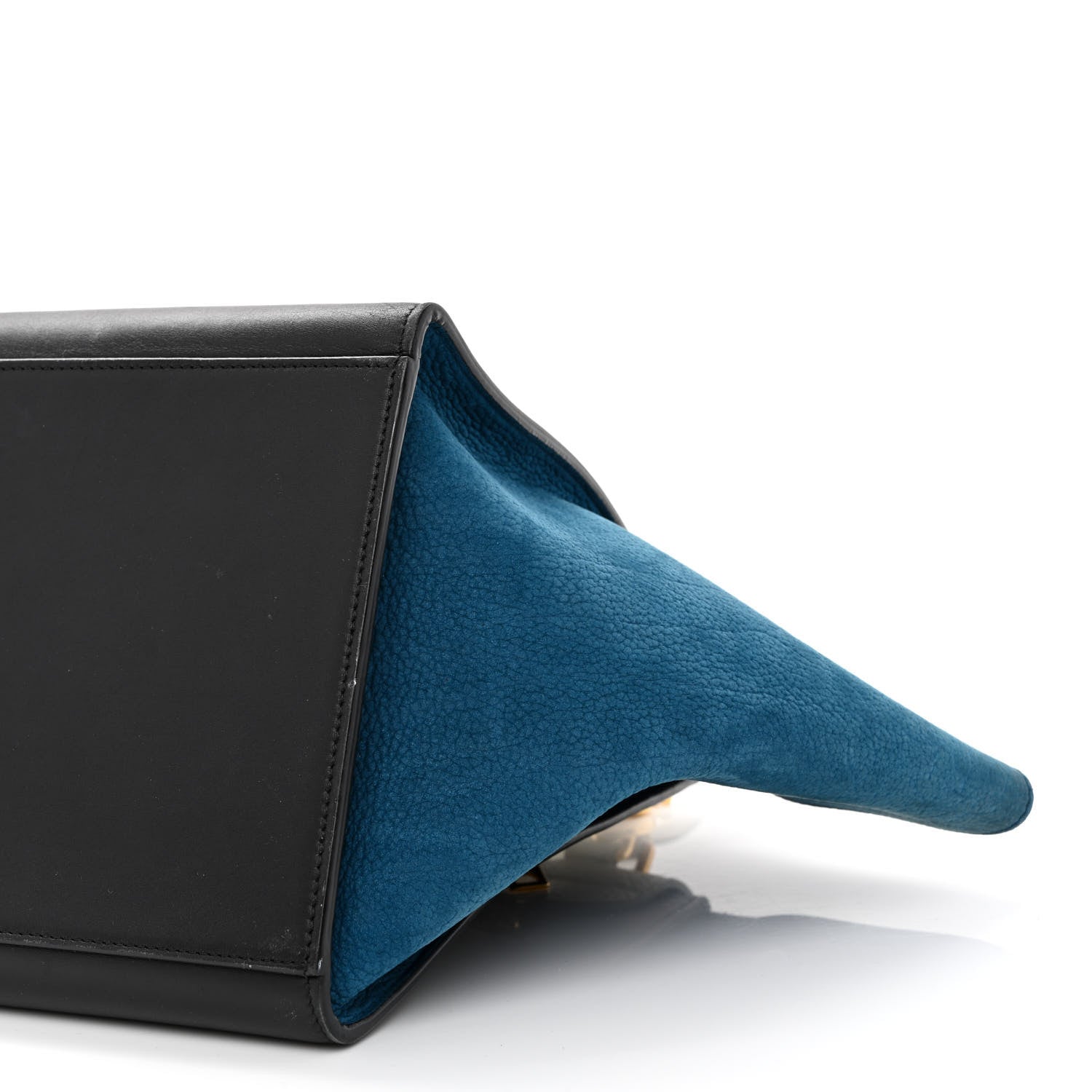 Celine Bullhide Calfskin Grained Nubuck Medium Tri-Color Trapeze Sea 9 of 16