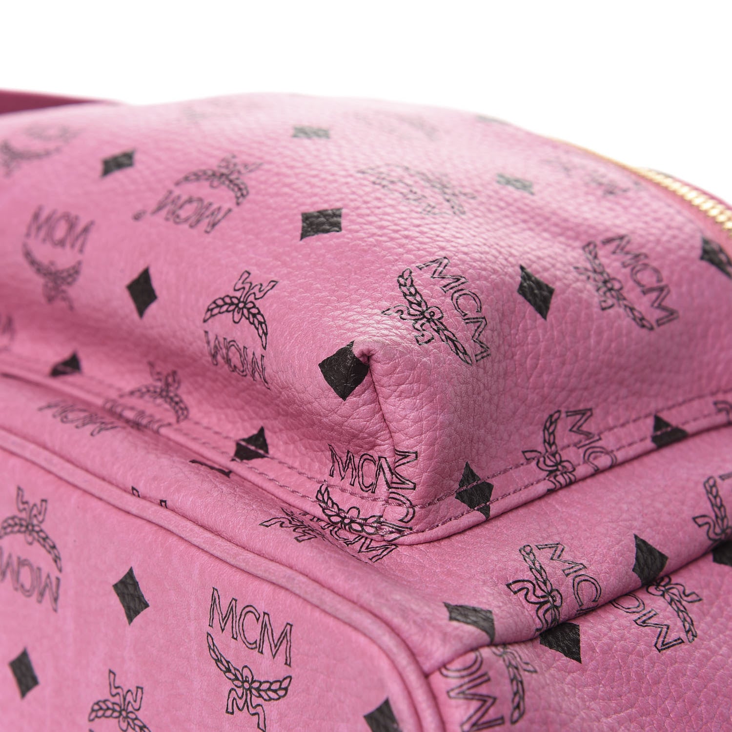 MCM Visetos Medium Side Studs Stark Backpack Pink 9 of 9