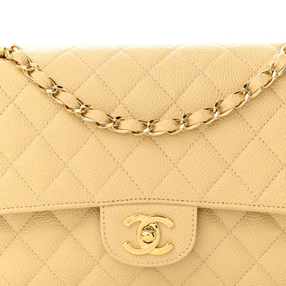 Chanel Caviar Quilted Medium Double Flap Beige 8 of 11