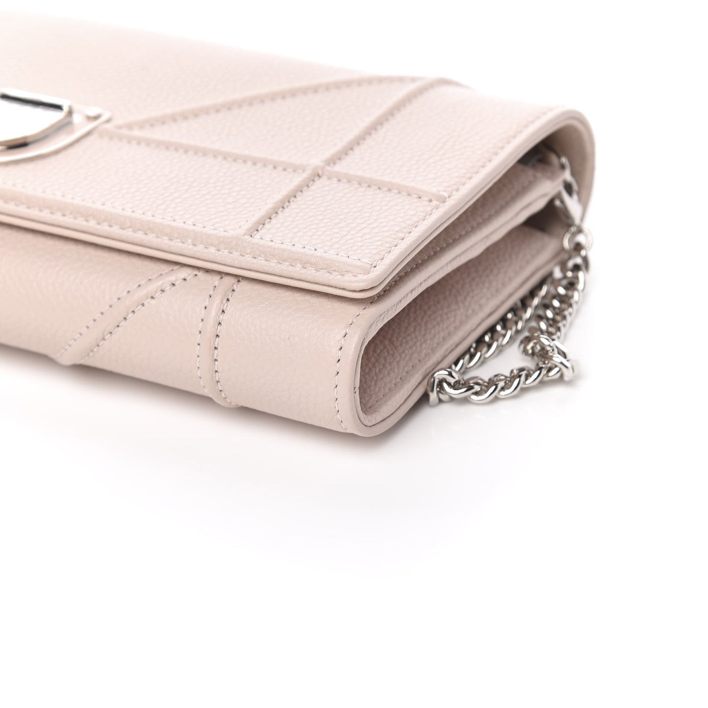 Grained Calfskin Diorama Croisiere Chain Wallet Rose Poudre