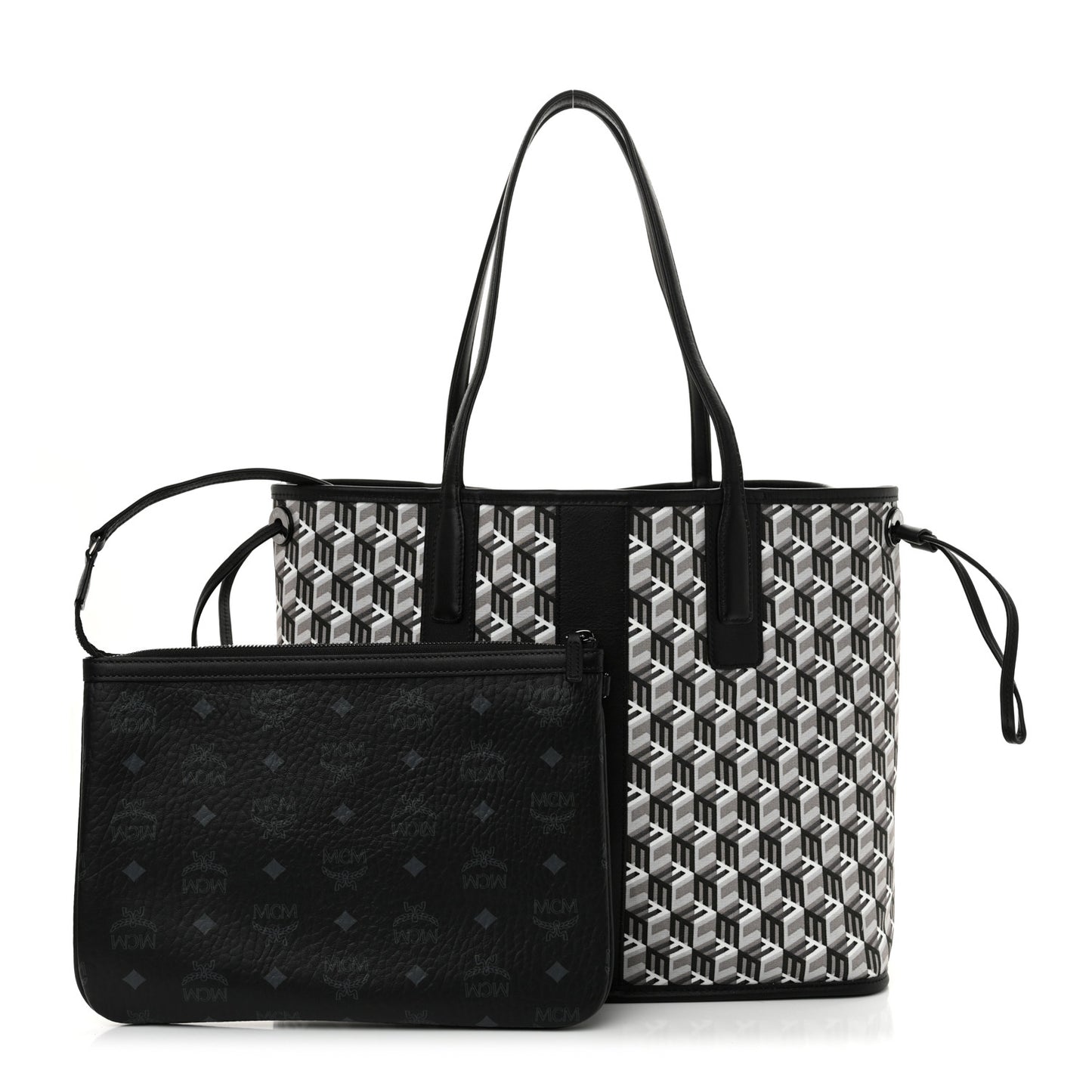 Visetos Medium Liz Reversible Shopper Tote Black