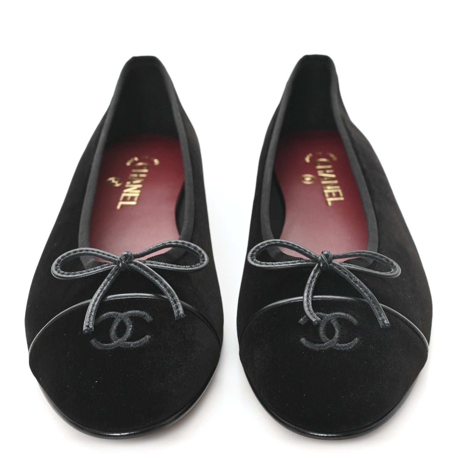Chanel Suede Cap Toe CC Ballerina Flats 41 Black 3 of 9