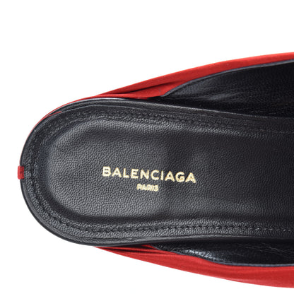 Balenciaga Satin De Soie Skimmer Mules 39.5 Rouge Cardinal 8 of 10