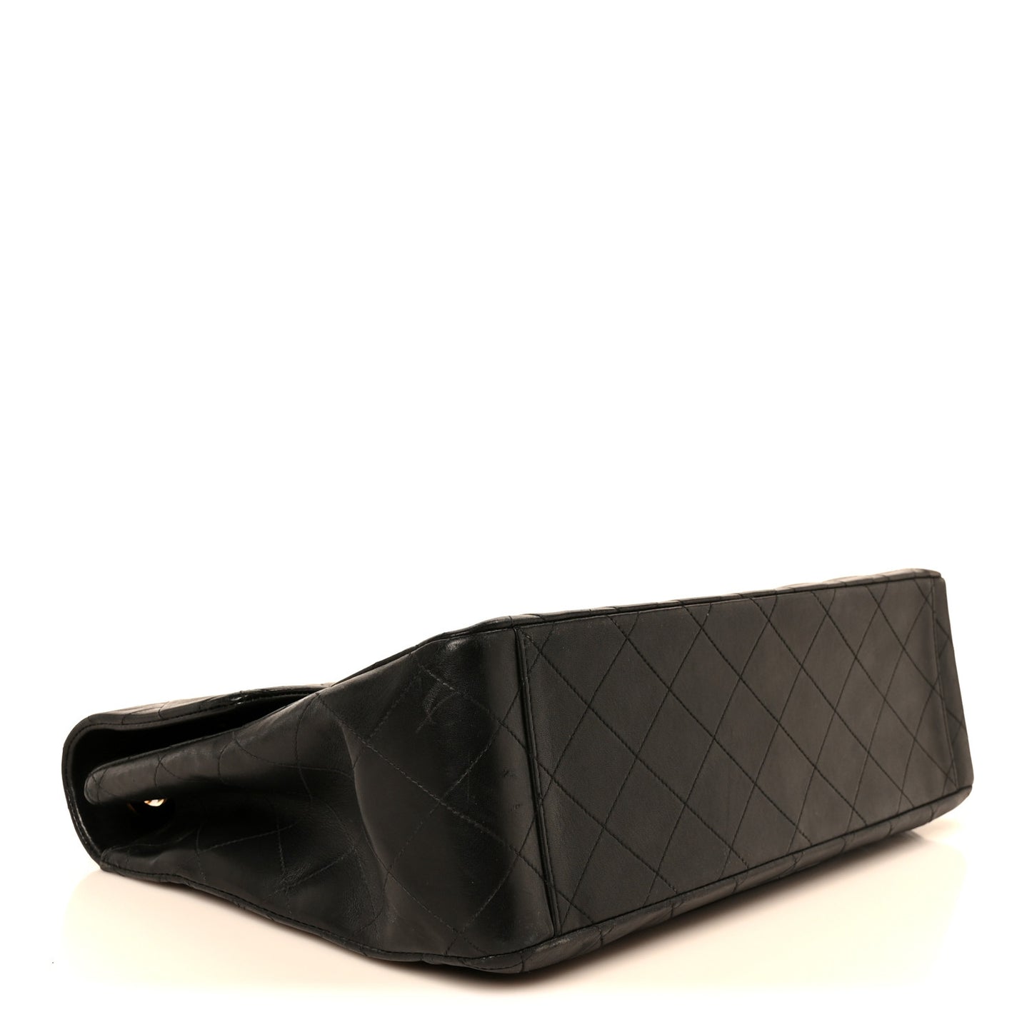 Lambskin Quilted XL Jumbo Single Flap Black