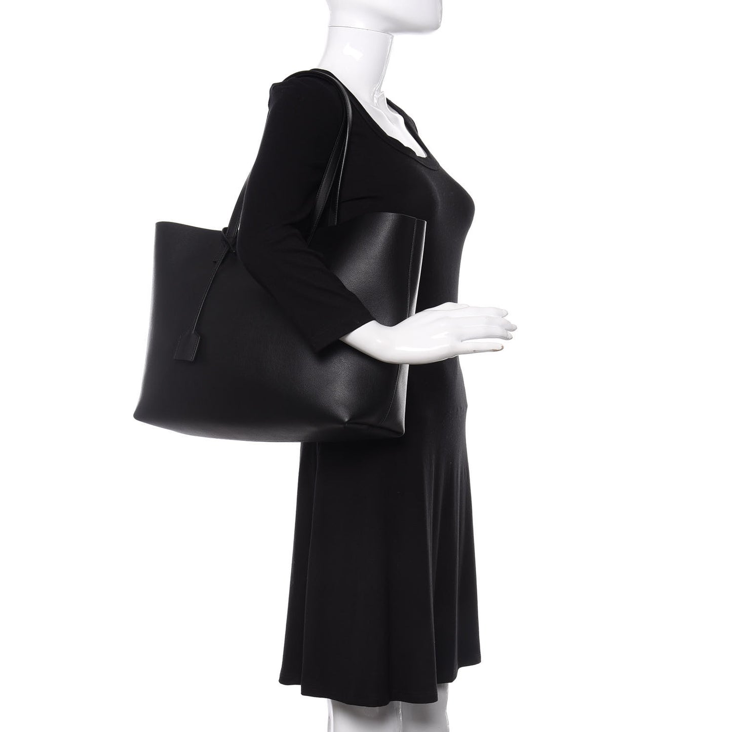 Calfskin Large Shopping Tote Black
