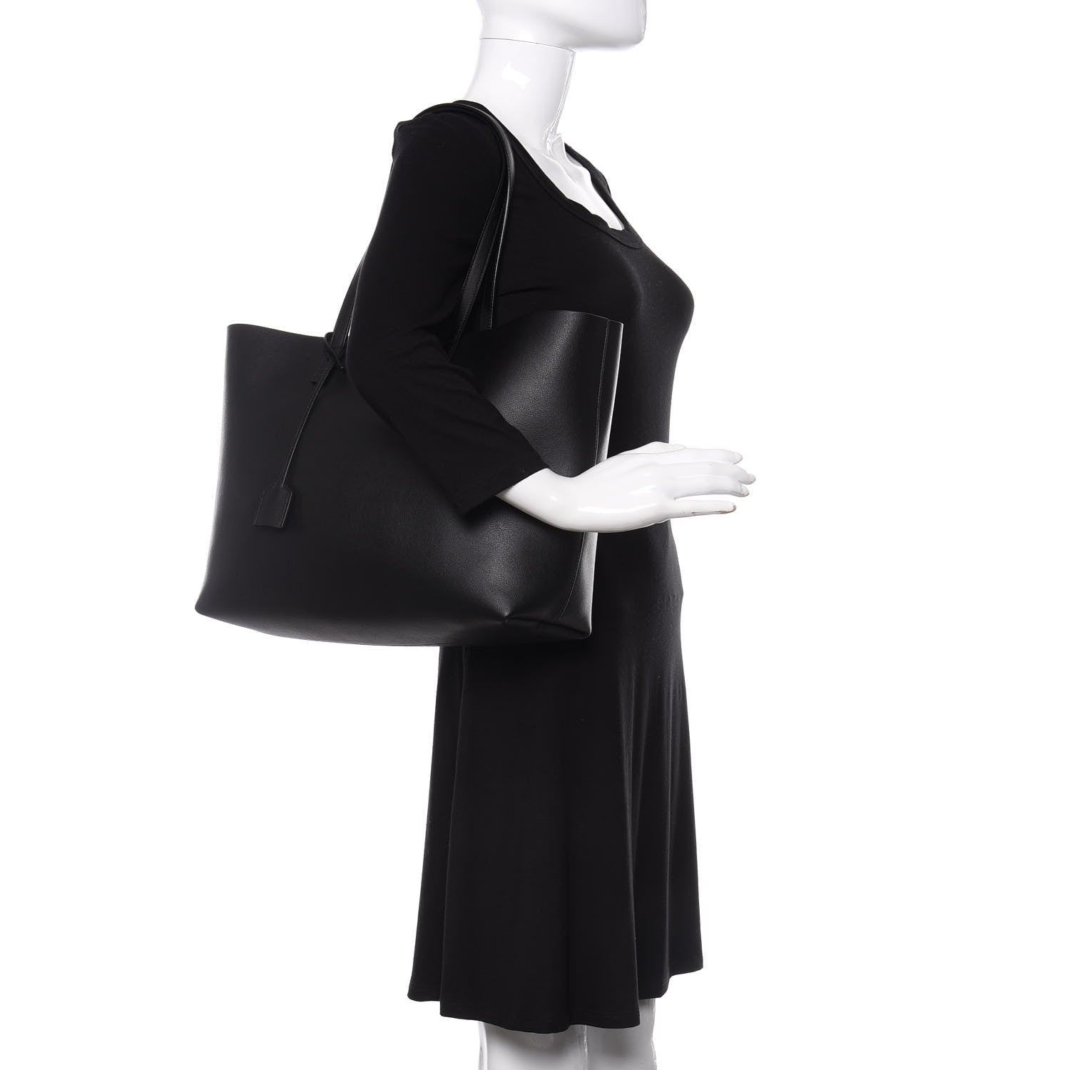 Saint Laurent Calfskin Large Shopping Tote Black 2 of 8