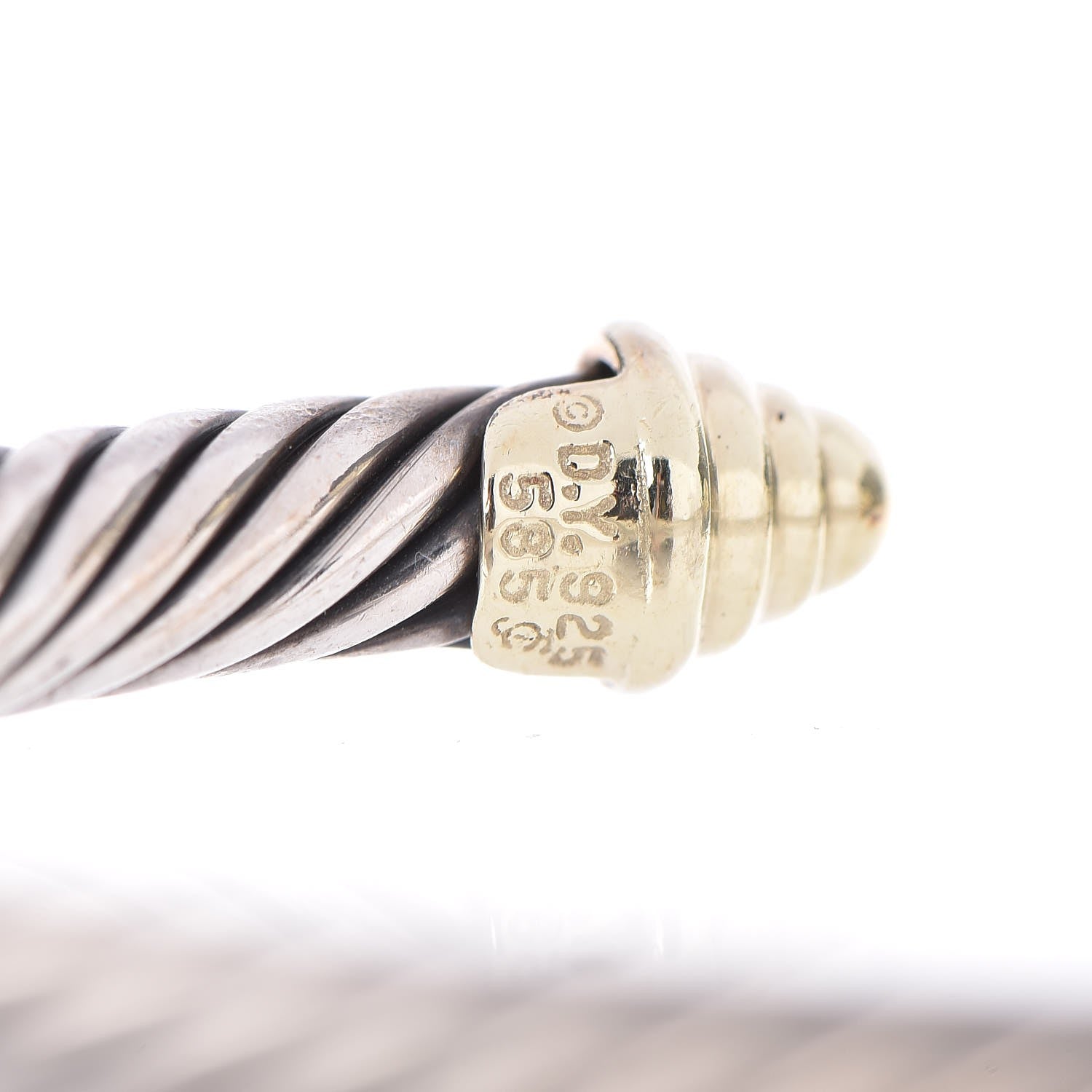 David Yurman Sterling Silver 14K Yellow Gold 5mm Cable Classics Bracelet 4 of 5