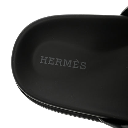 Hermes Calfskin Womens Chypre Sandals 35.5 Black 7 of 9