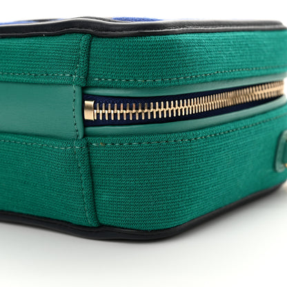Chanel Jersey Quilted Small CC Filigree Vanity Case Blue Green 10 of 10