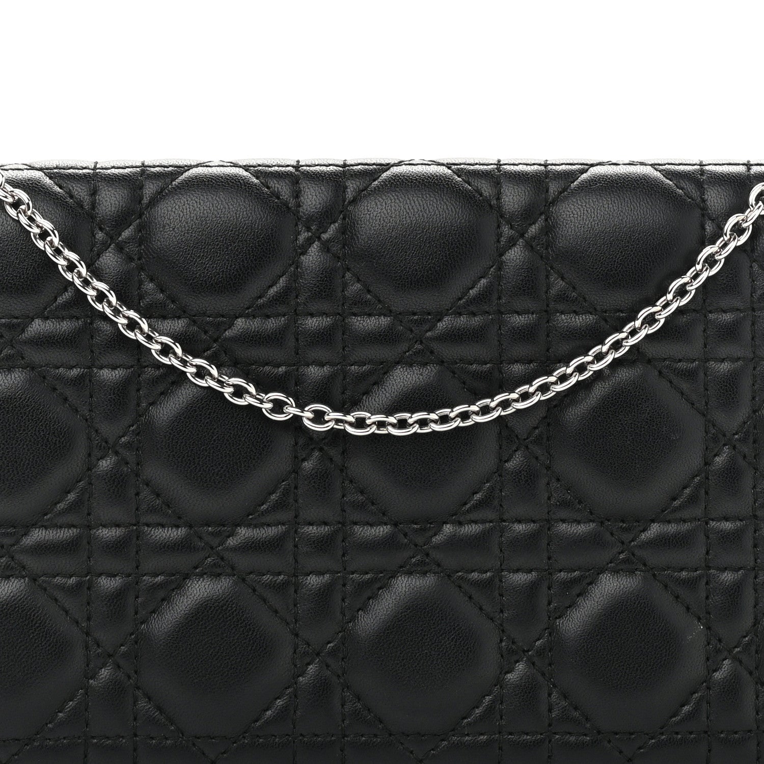 Christian Dior Lambskin Cannage Lady Dior Convertible Clutch Black 8 of 21