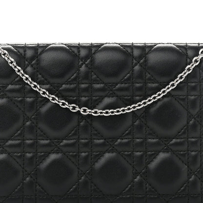Christian Dior Lambskin Cannage Lady Dior Convertible Clutch Black 8 of 21