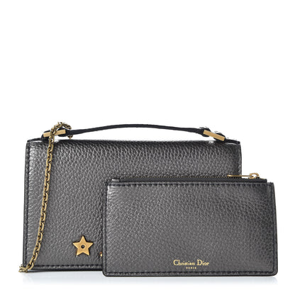 Christian Dior Metallic Grained Calfskin J'Adior Clutch Gunmetal 10 of 10