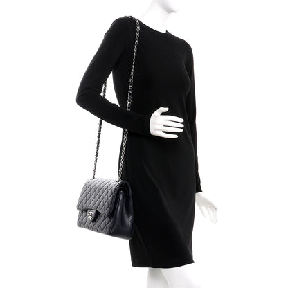 Chanel Caviar Quilted Jumbo Double Flap Navy Blue 2 of 12