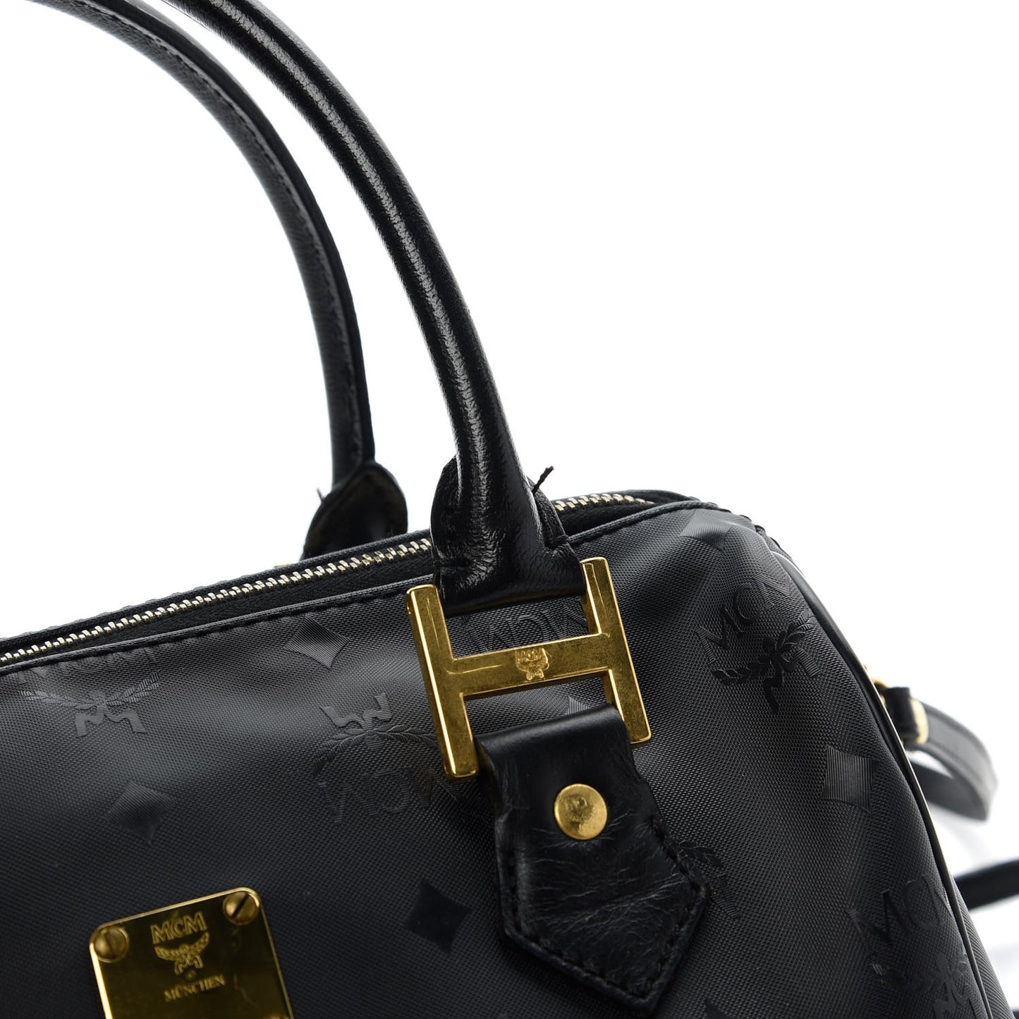 Nylon Monogram Boston Bag Black