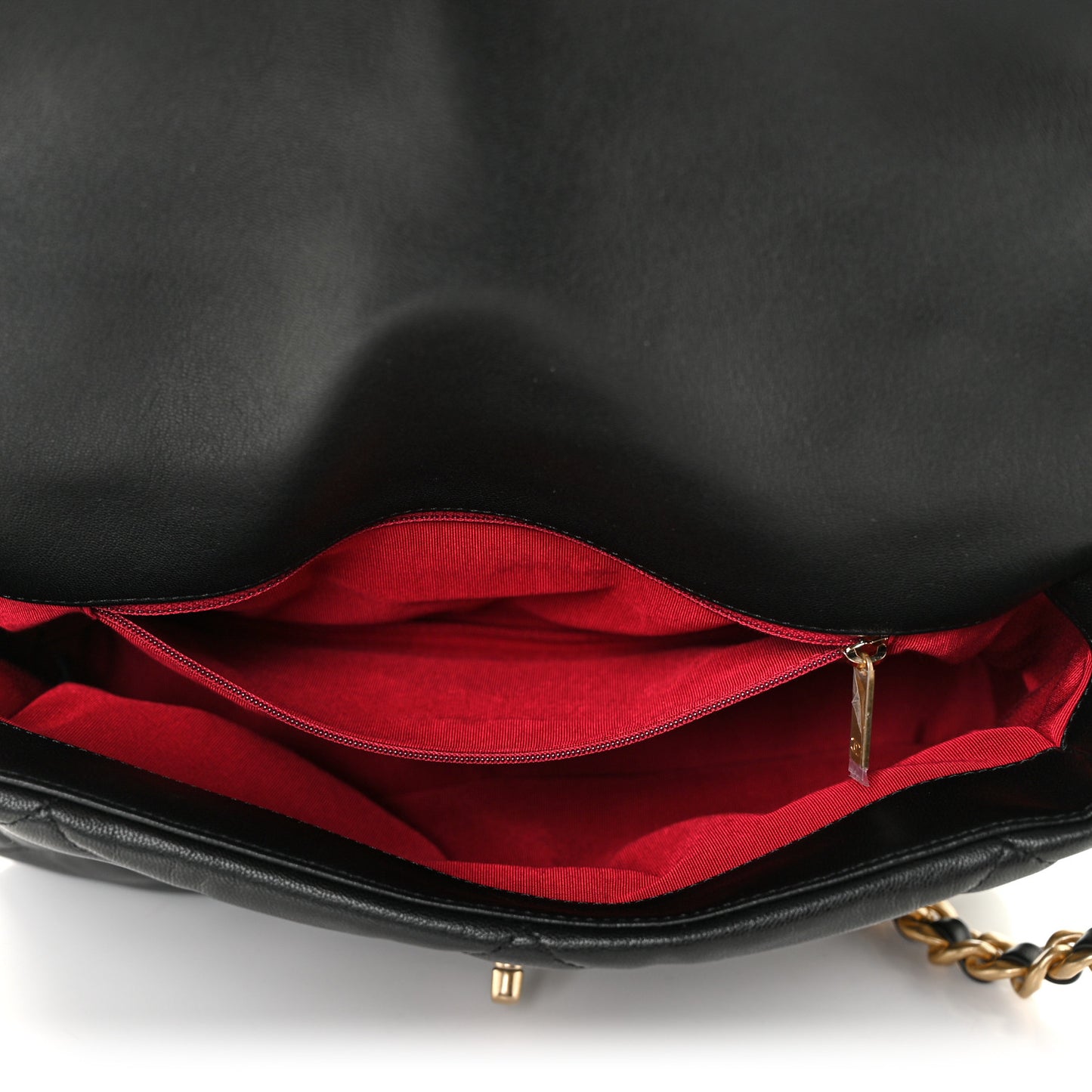 Goatskin Quilted Large Chanel 19 Flap Black