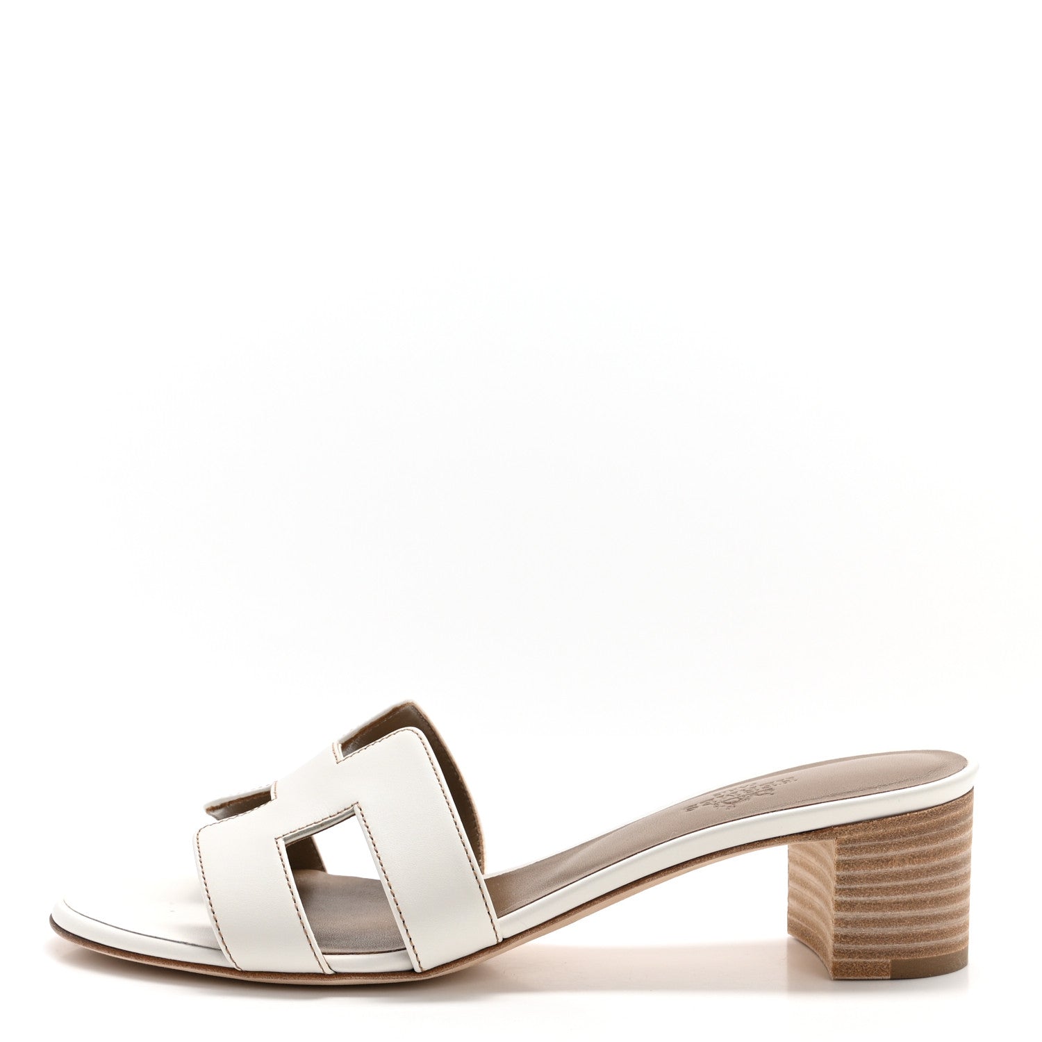 Hermes Calfskin Oasis Sandals 38 White 1 of 9