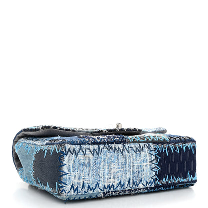 Chanel Denim Tweed Patchwork Medium Single Flap Blue 4 of 12