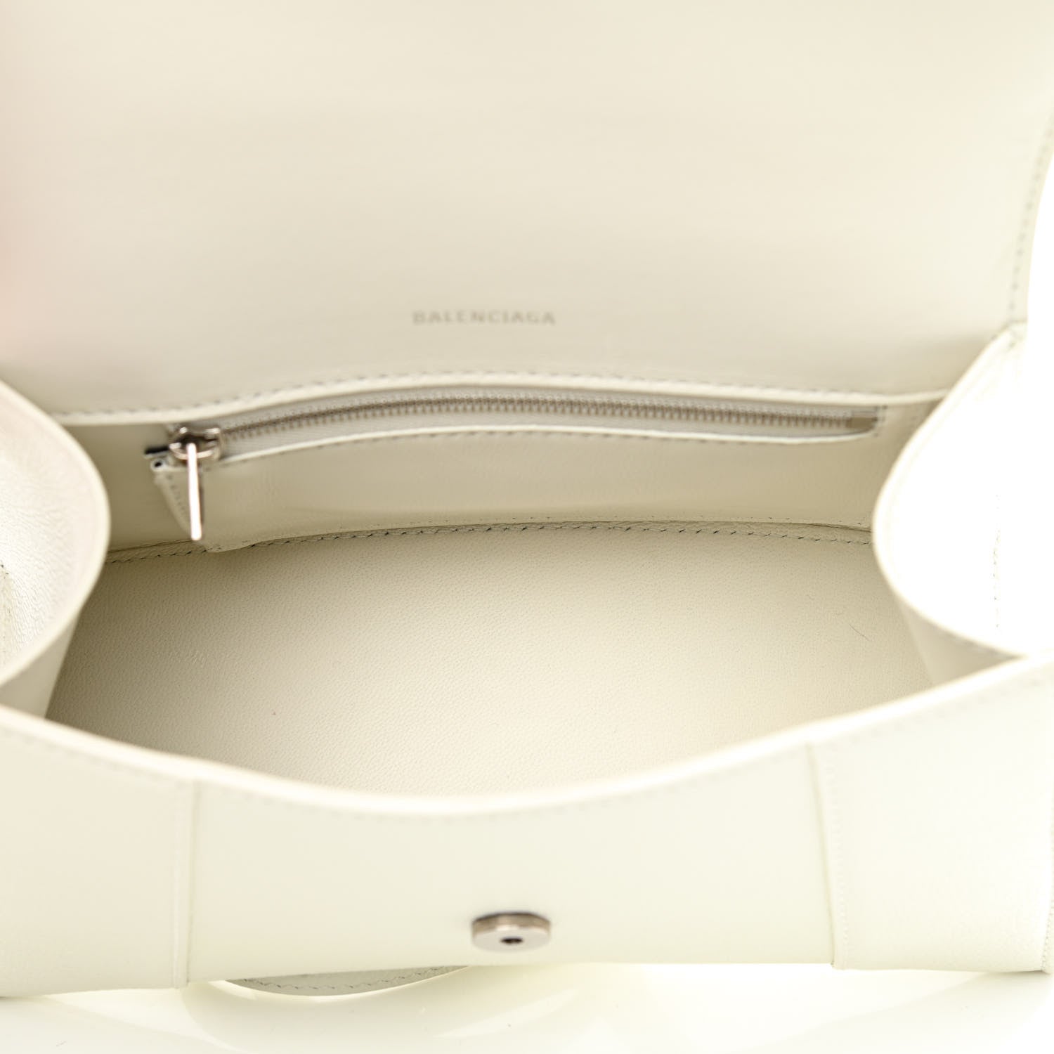 Balenciaga Grained Calfskin Small Hourglass Top Handle Bag White 7 of 11