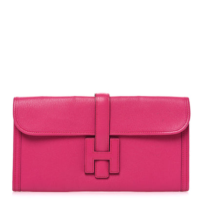 Hermes Chevre Mysore Jige Elan 29 Clutch Rose Shocking 1 of 7