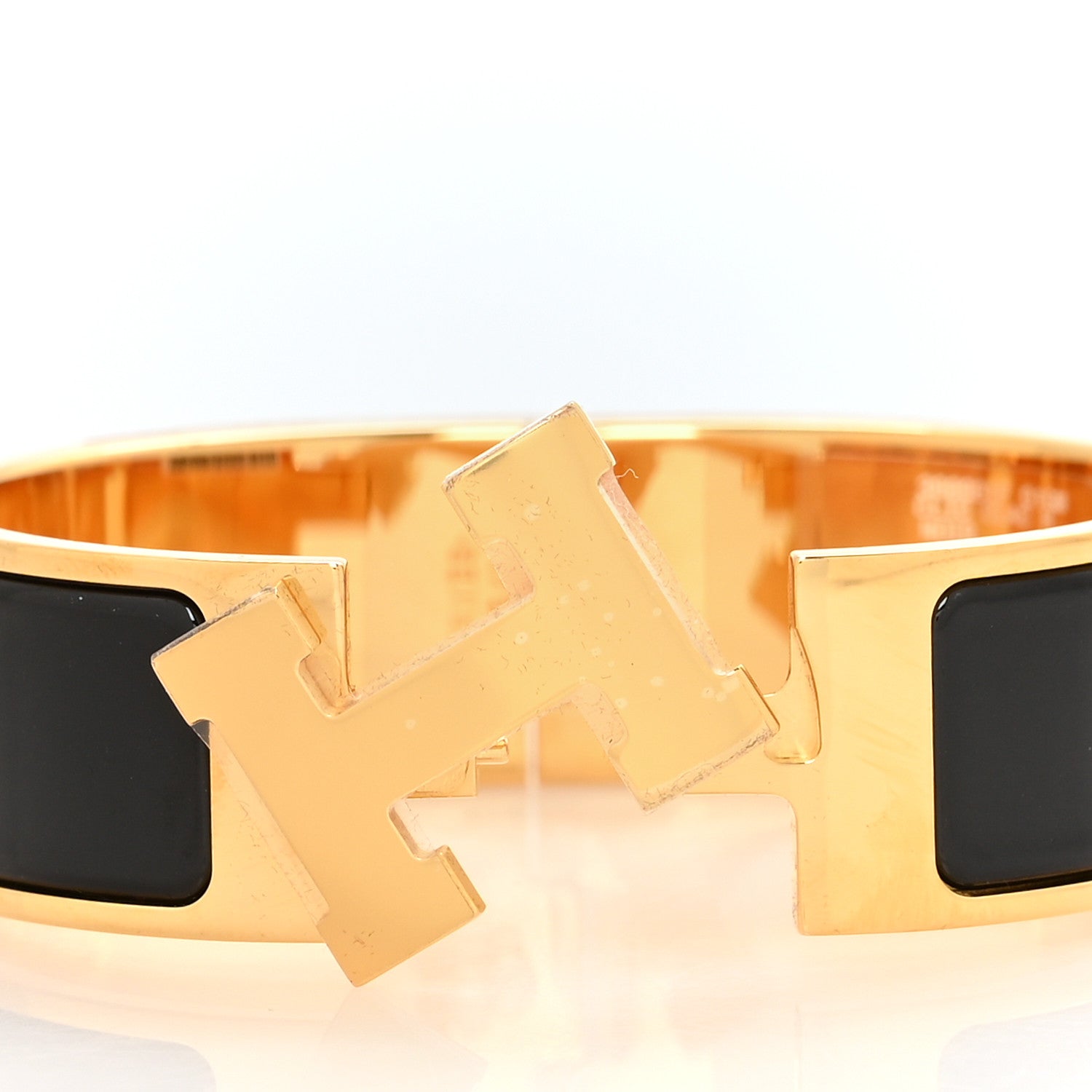 Hermes Enamel Wide Clic Clac H Bracelet GM Black 4 of 5