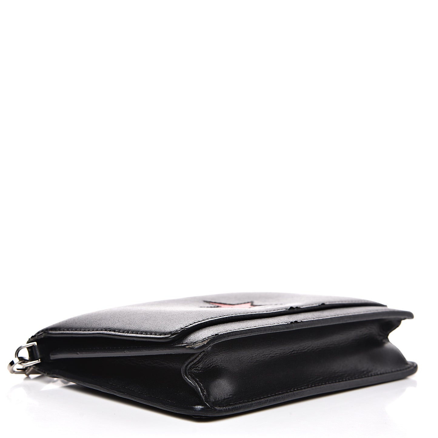 Calfskin Star Pandora Chain Wallet Black