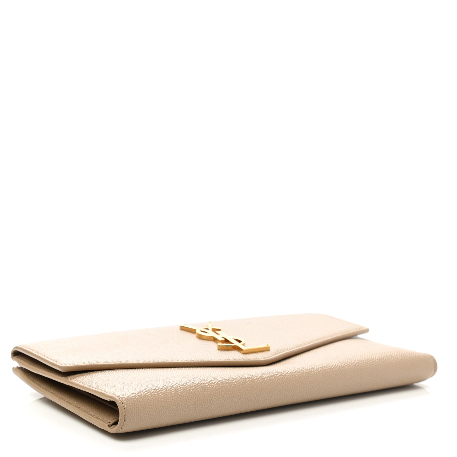 Saint Laurent Grain De Poudre Monogram Uptown Wallet Dark Beige 4 of 9