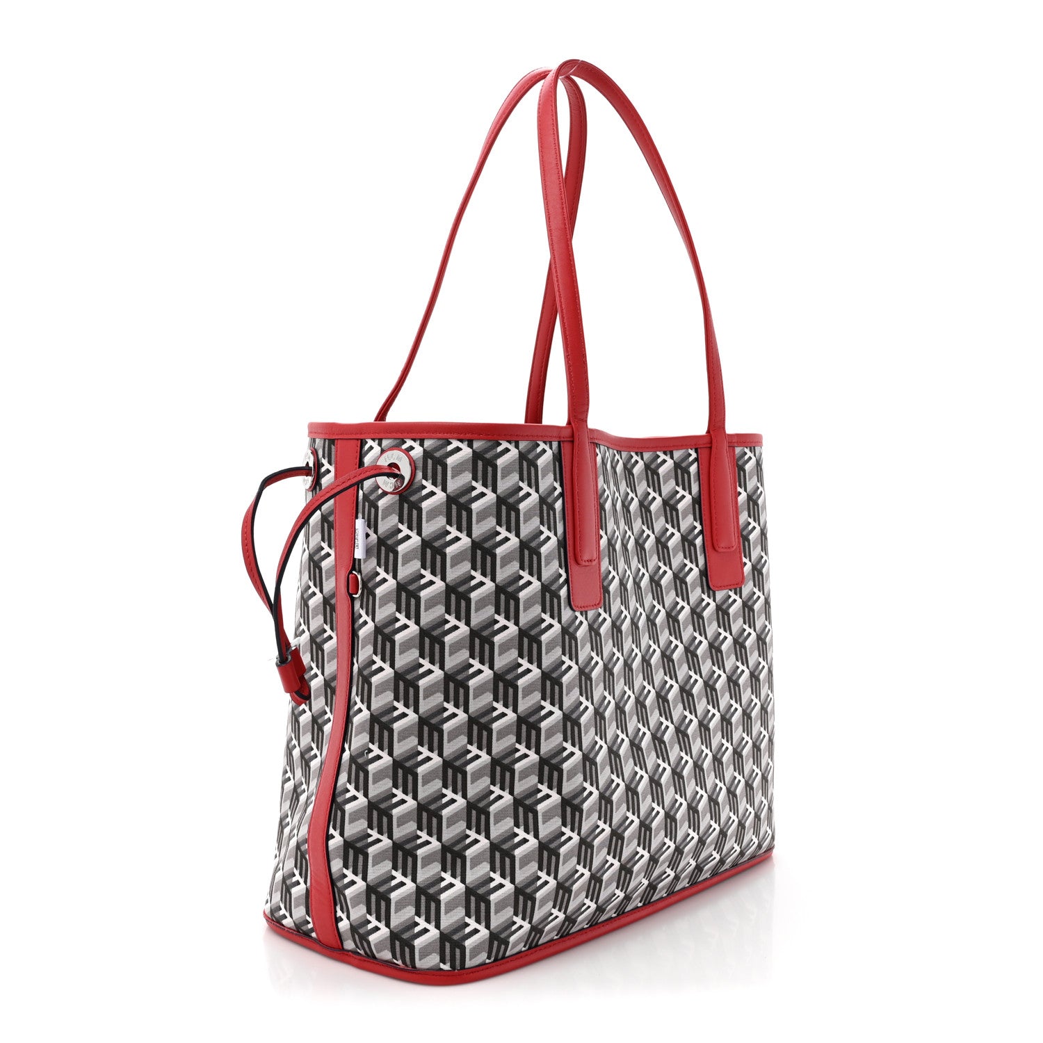 MCM Visetos Medium Liz Reversible Shopper Tote Candy Red 6 of 17