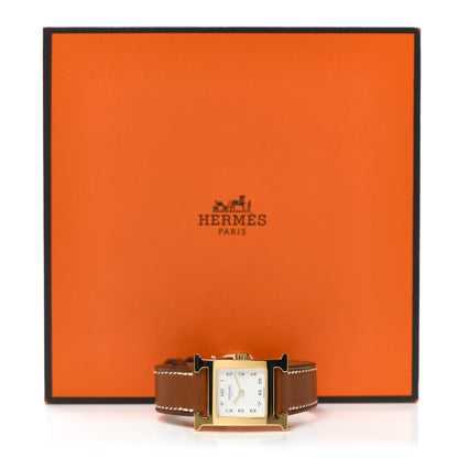 Hermes Stainless Steel Barenia 21mm Heure H Hour Quartz Watch Fauve 5 of 5