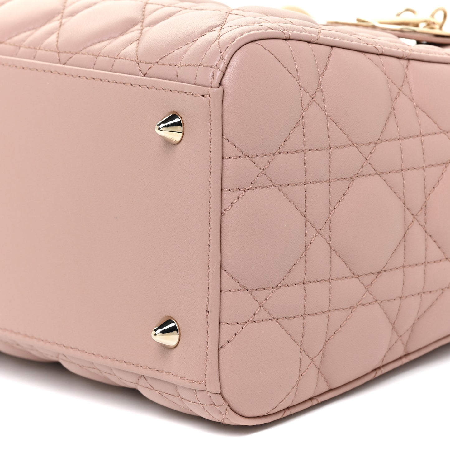Lambskin Cannage Medium Lady Dior Bois de Rose
