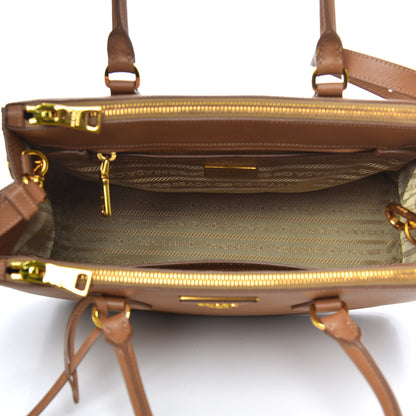 Prada Saffiano Small Galleria Double Zip Tote Caramel 5 of 10
