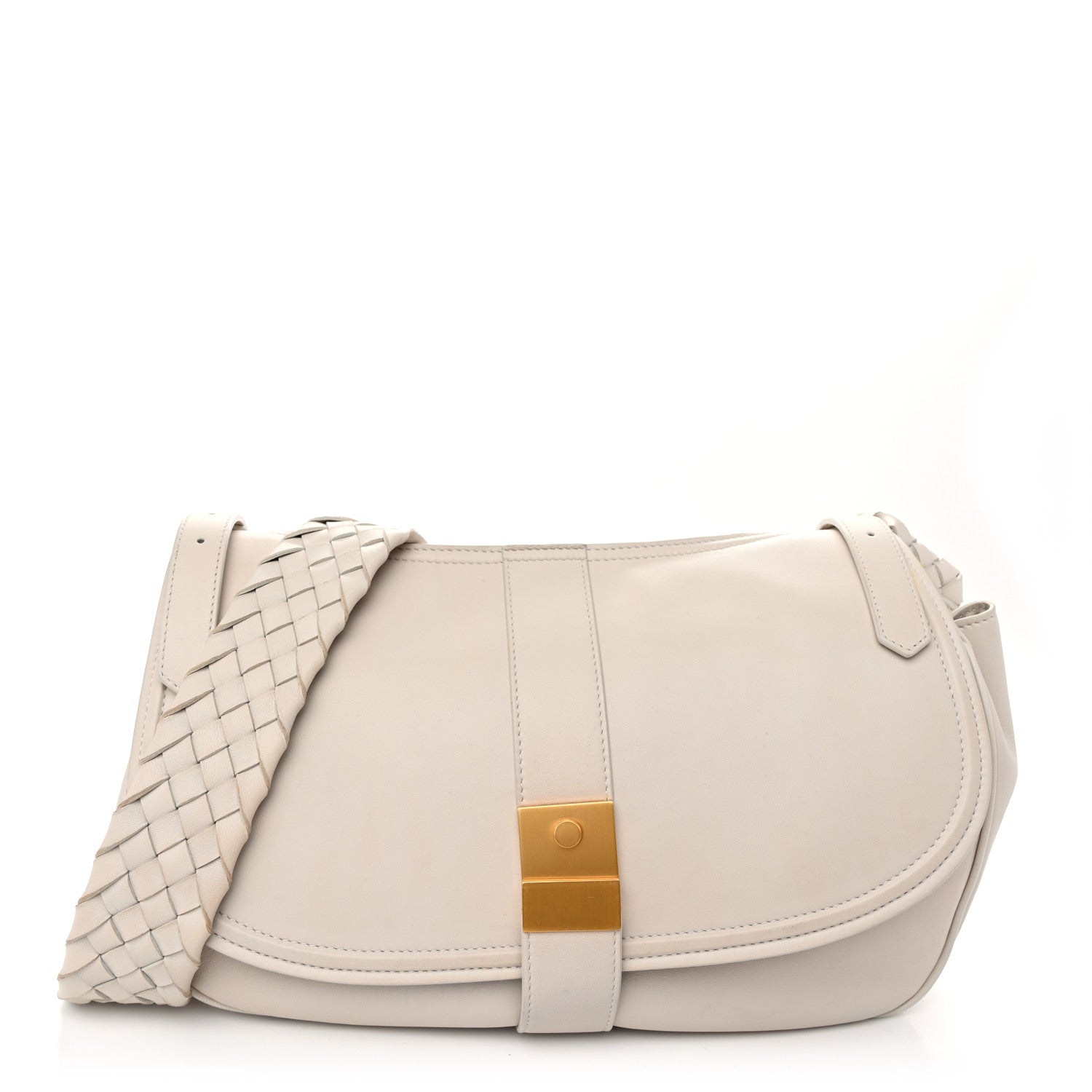 Bottega Veneta Nappa Intrecciato Strap Shoulder Bag White 1 of 10