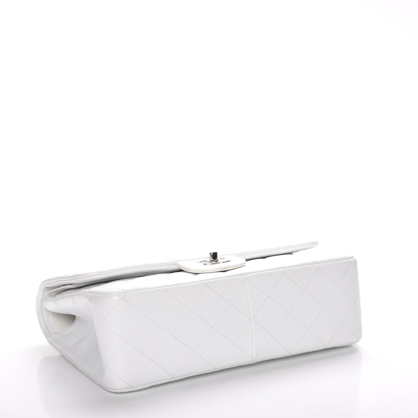 Caviar Quilted Jumbo Double Flap White
