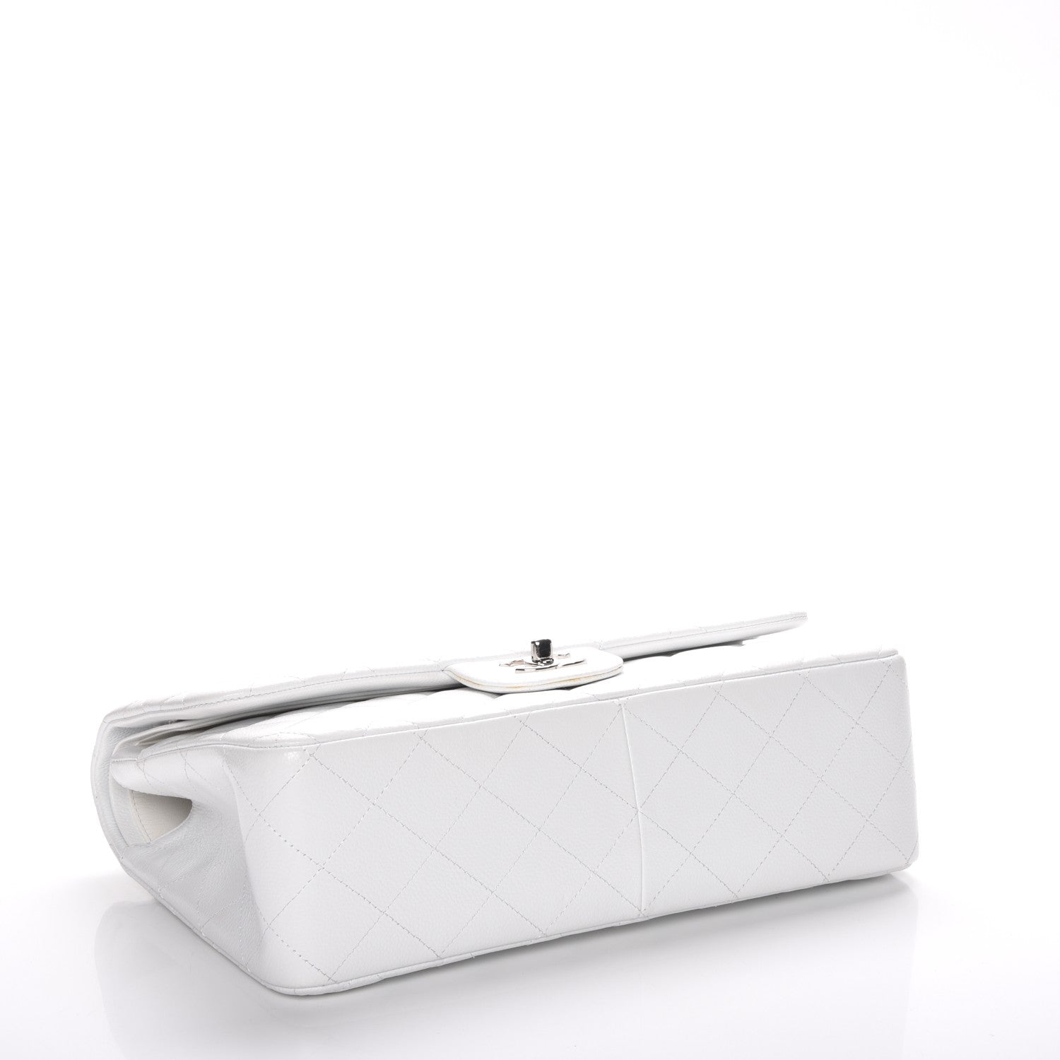 Chanel Caviar Quilted Jumbo Double Flap White 4 of 9