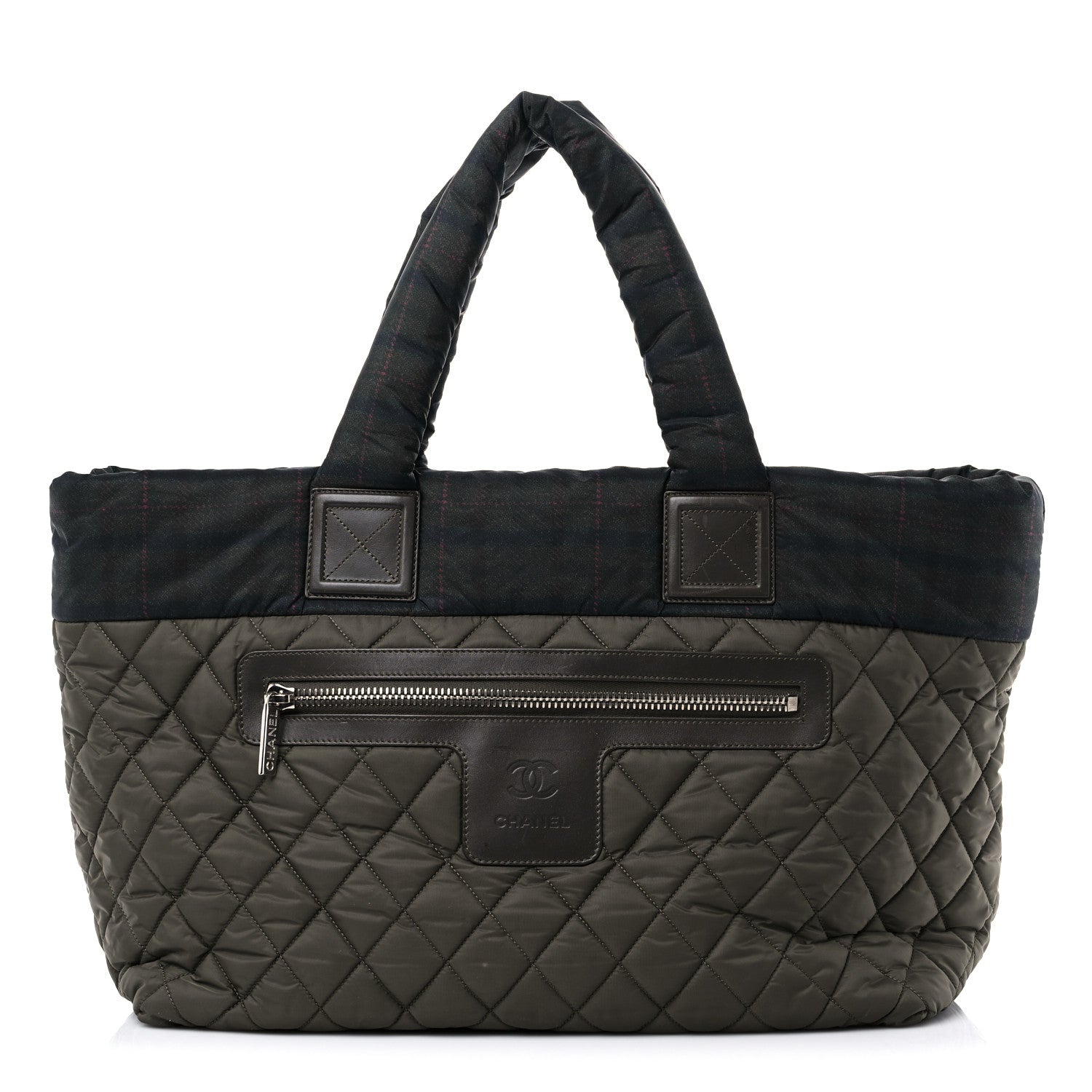 Chanel Nylon Quilted Large Coco Cocoon Tote Khaki 1 of 12