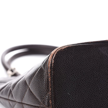 Chanel Caviar Quilted Medallion CC Tote Dark Brown 9 of 16