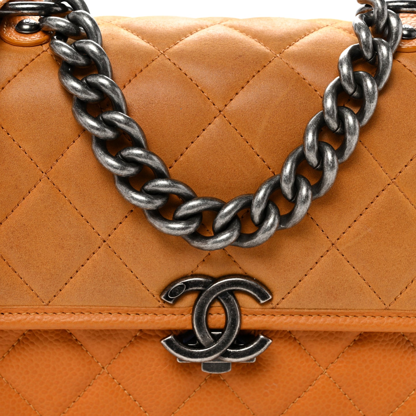 Nubuck Caviar Quilted Small Daily Carry Messenger Yellow