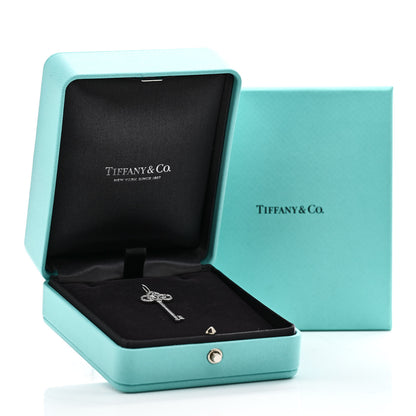 Tiffany Platinum Diamond .41ct Fleur De Lis Key Pendant 5 of 5