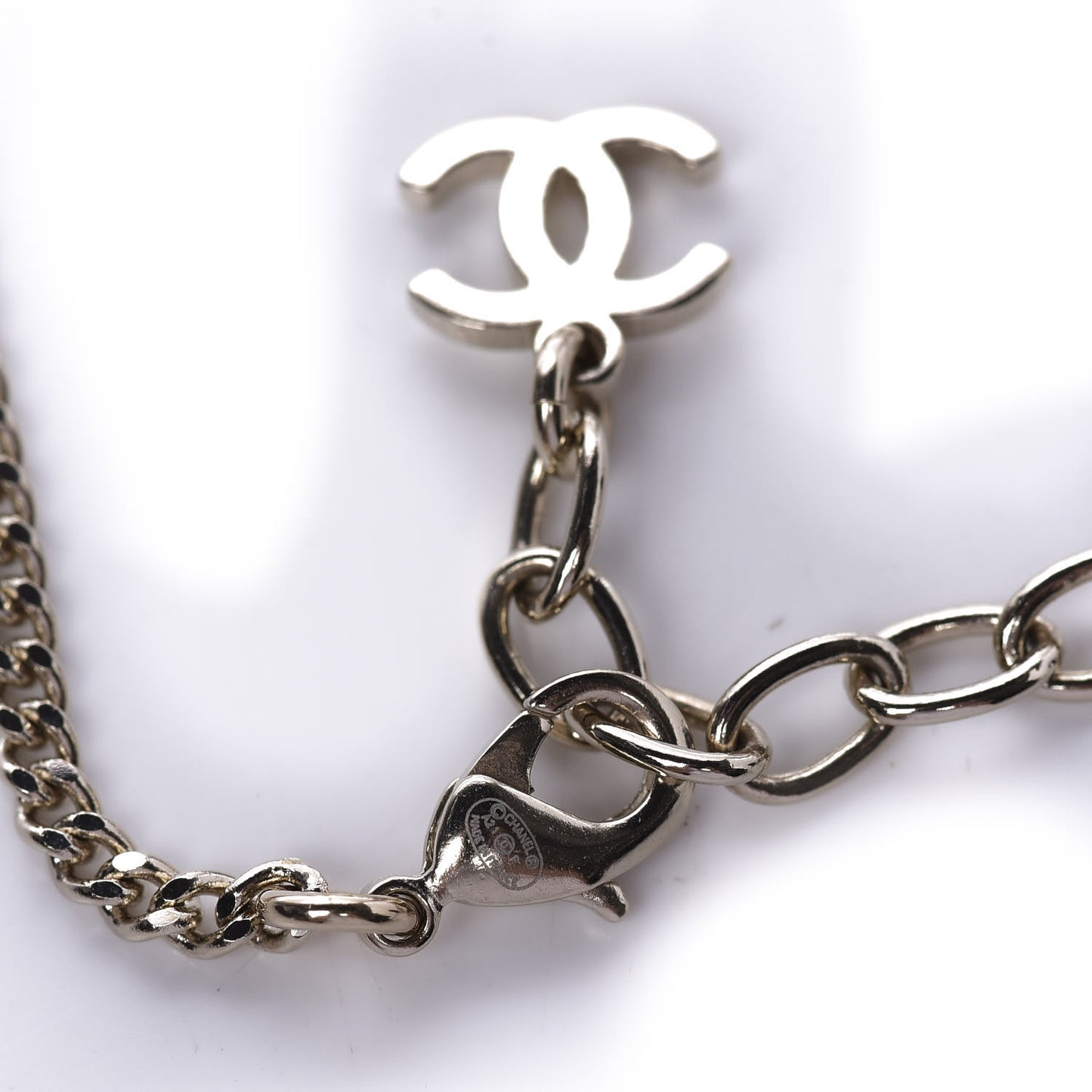 Pearl CC Chain Anklet Gold Pearly White