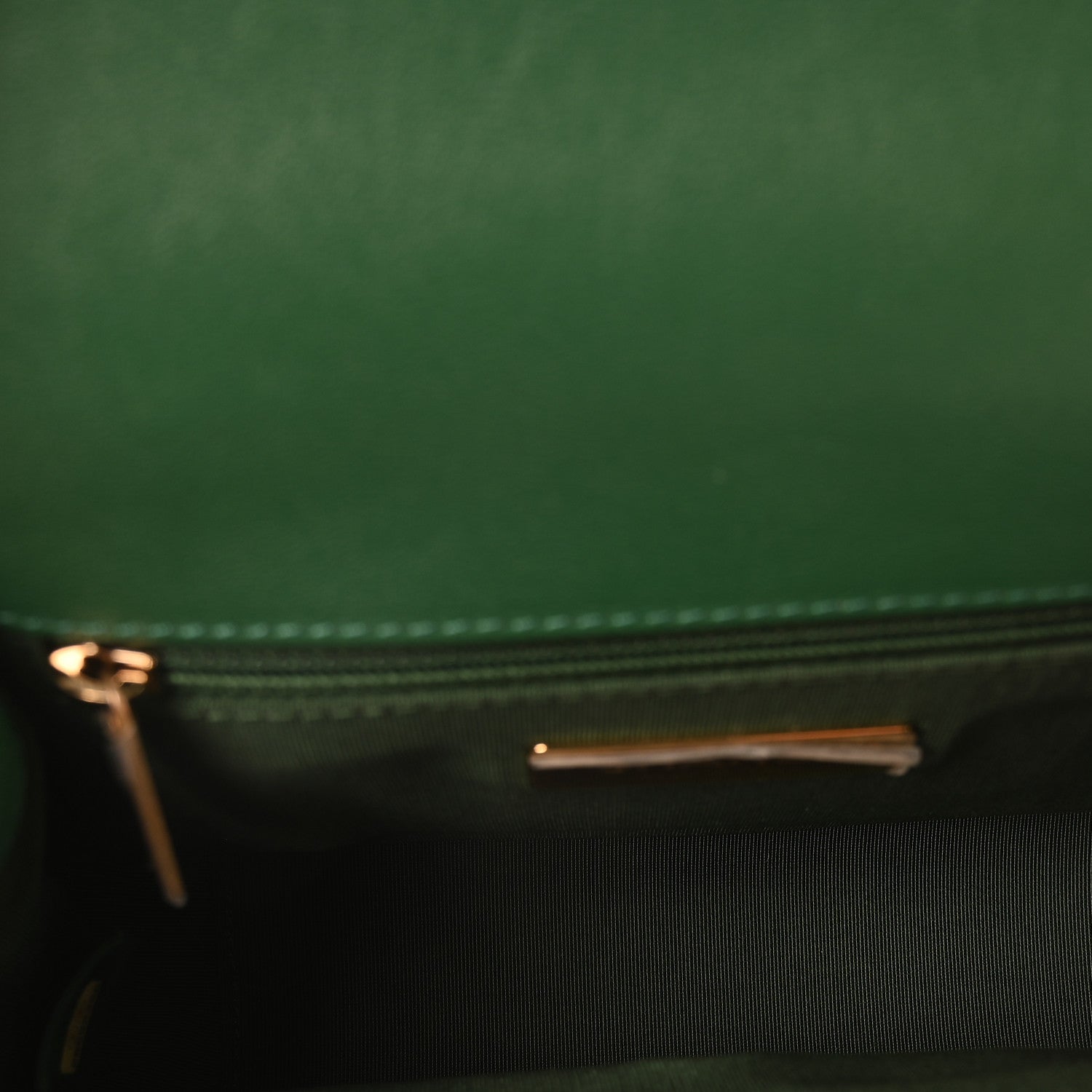 Chanel Lambskin Quilted Small Chain Infinity Top Handle Flap Dark Green 5 of 10