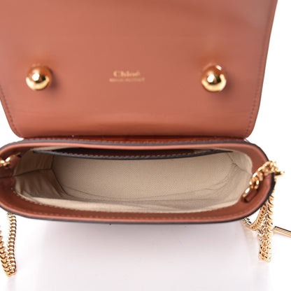 Chloe Calfskin Crocodile Embossed Small Aby Lock Chestnut Brown 5 of 8