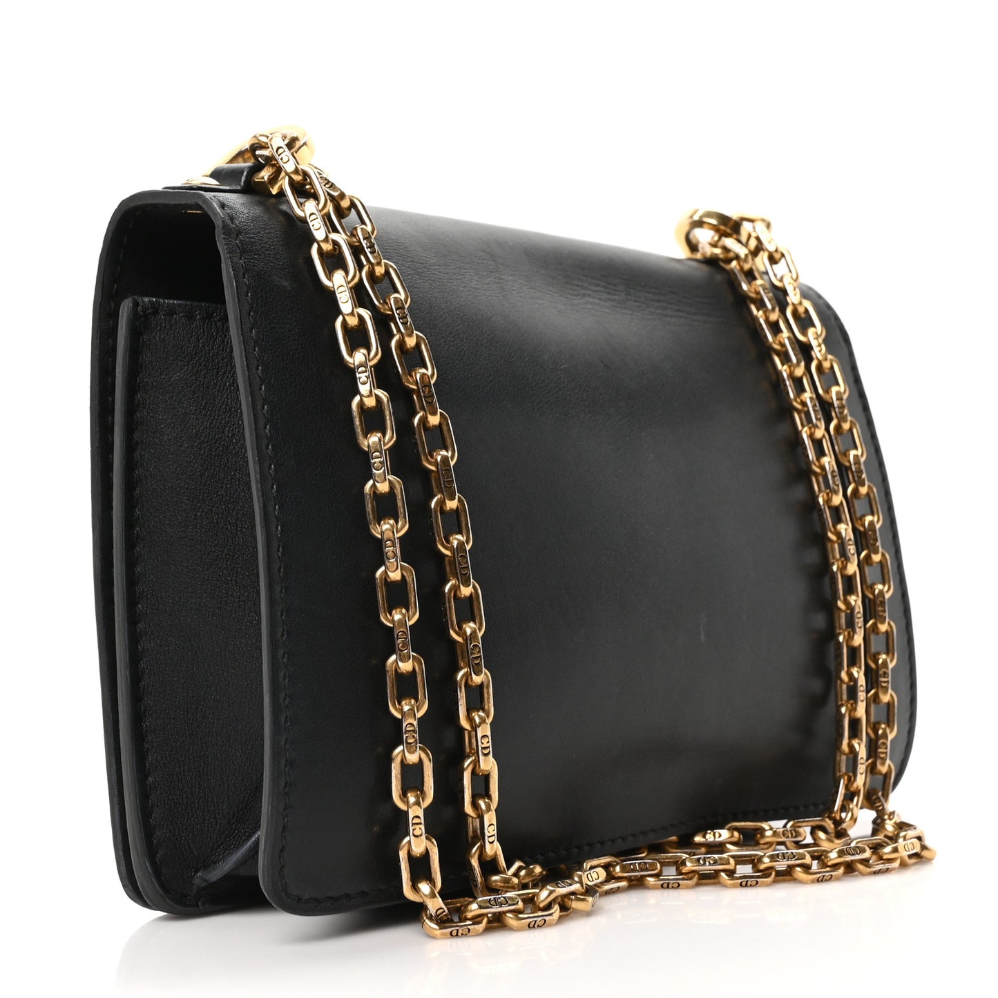 Calfskin J'Adior Chain Flap Bag Black